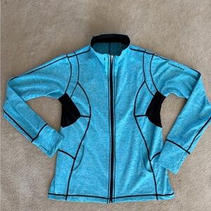 Lopez Desert Dry Women's Aqua Full-Zip Utility Jacket with Black Accents